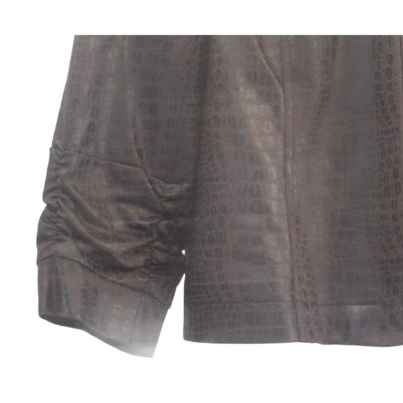 Women's Anthracite Faux Croc Jacket Sz. 14 - Picture 4 of 9